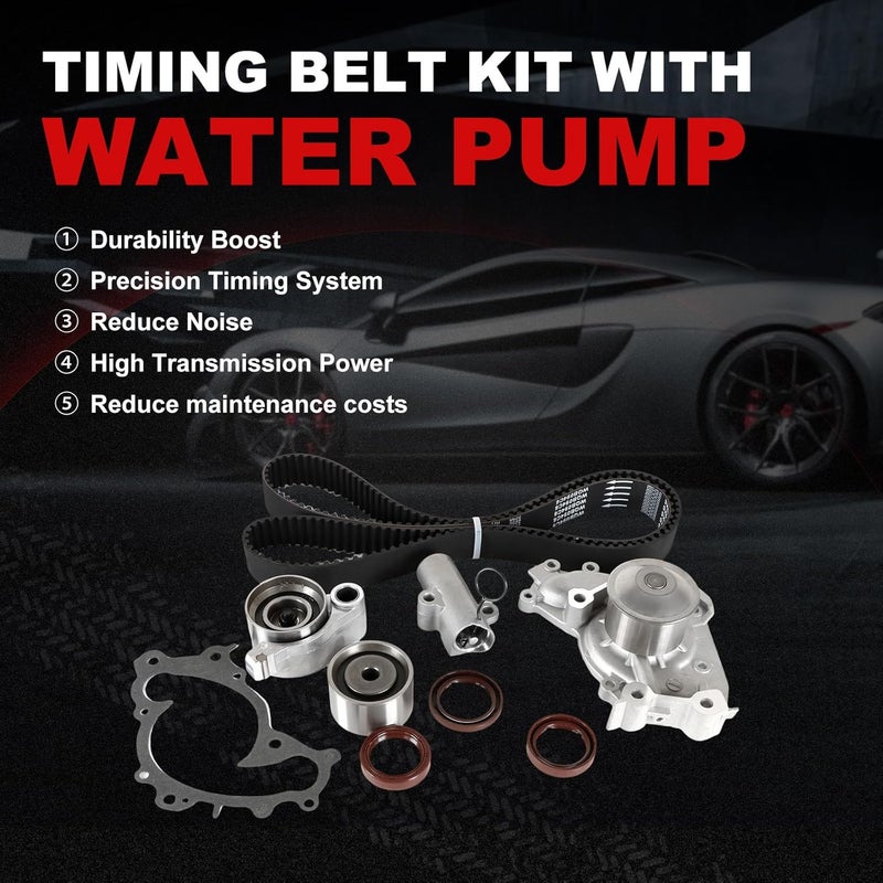 Autodevil Timing Belt Kit Water Pump 3.0L 3.3L Fit for Camry 2001-2006 for Highlander 2001-2007 ES300 2002-2006, 3.3L for Sienna 2004-2006 Solara 2004-2008 RX330 2004-2006 with Tensioner Upper Bearing - Image 5